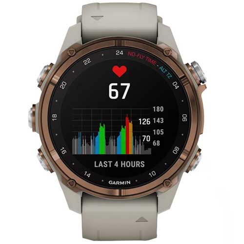 Fonctions multisport, forme et santé de la montre de plongée connectée GPS Descent Mk3i Garmin bronze